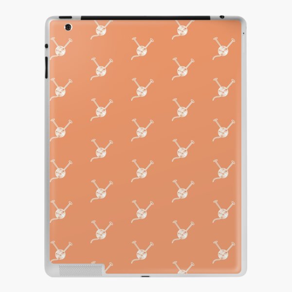 Cartoon yarn ball orange white print iPad Skin