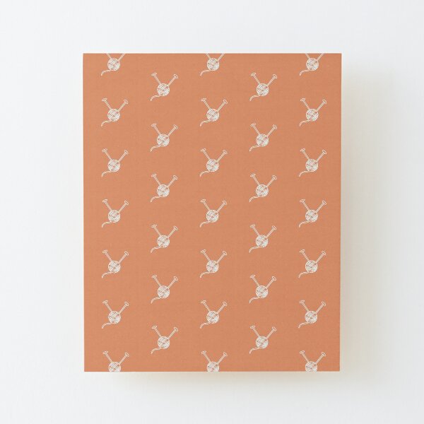 Cartoon yarn ball orange white print Wood Mounted Print