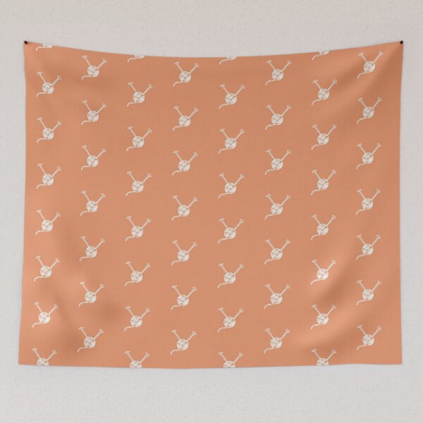 Item preview, Cartoon yarn ball orange white  print designed and sold by SeaverN.