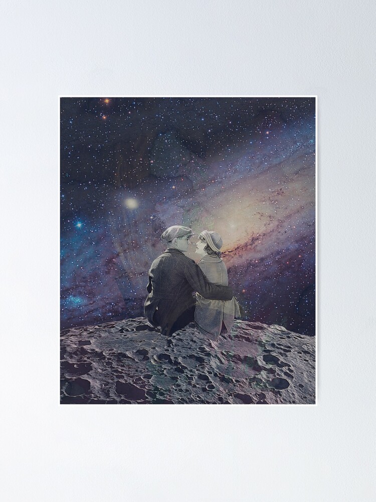 Wall Art Print  Missing Home - Cosmic Retro Collage Art