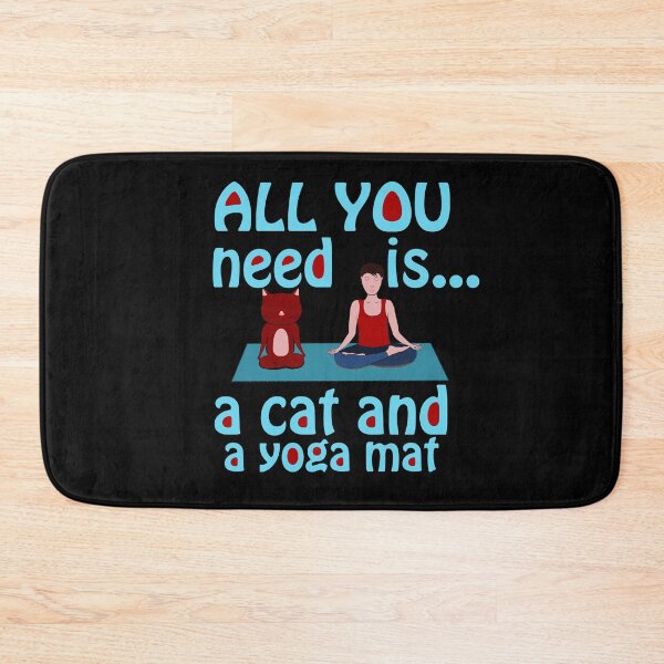 Item preview, yoga cat yoga mat cat lover designed and sold by Graciouss.