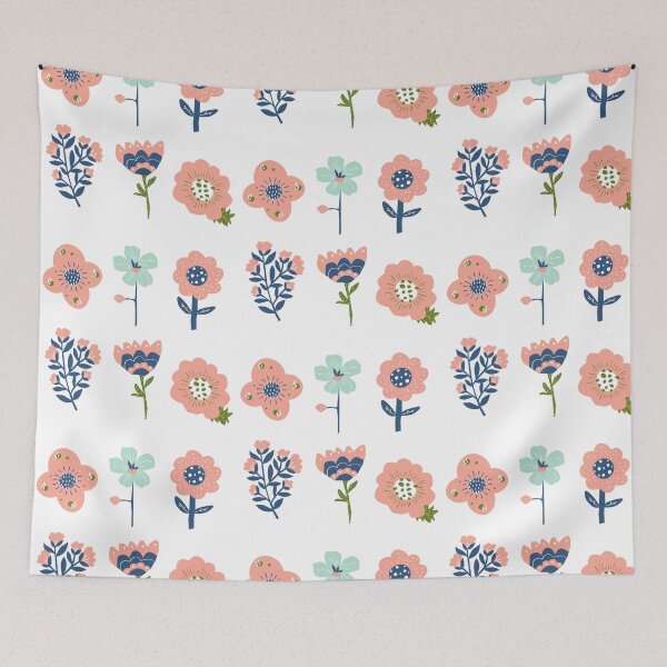 Item preview, Pink and navy flowers designed and sold by megan1007.