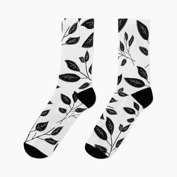 Item preview, Delicate Black and White leaf pattern designed and sold by Jennykies.