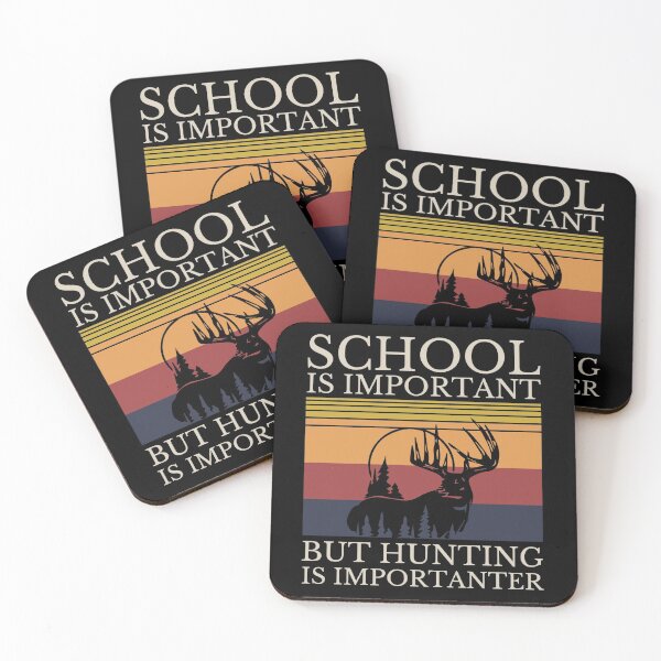 Item preview, Retro hunting is more importanter than school deer shirt tan text designed and sold by Wingo-Designs.