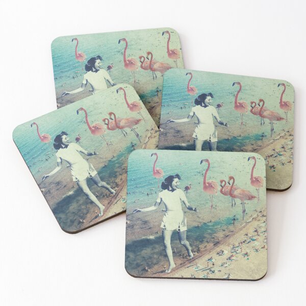 Item preview, Pandemic escape // retro beach holiday surreal collage artwork designed and sold by Dorota Nowacka.