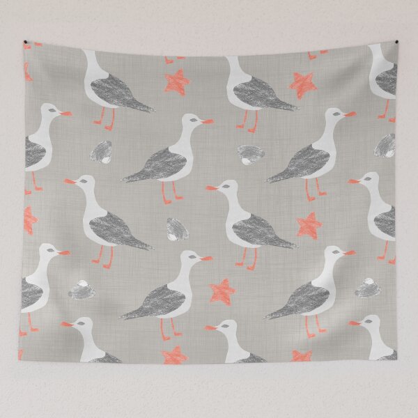 Item preview, Seagull and a Starfish designed and sold by tuesdaytextiles.
