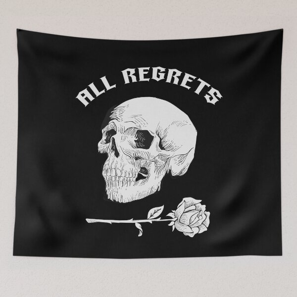 Item preview, All regrets skull and rose. Rock and roll gift. designed and sold by paulo silveira.