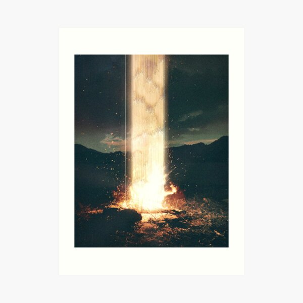 Glitched Camp Fire Art Print