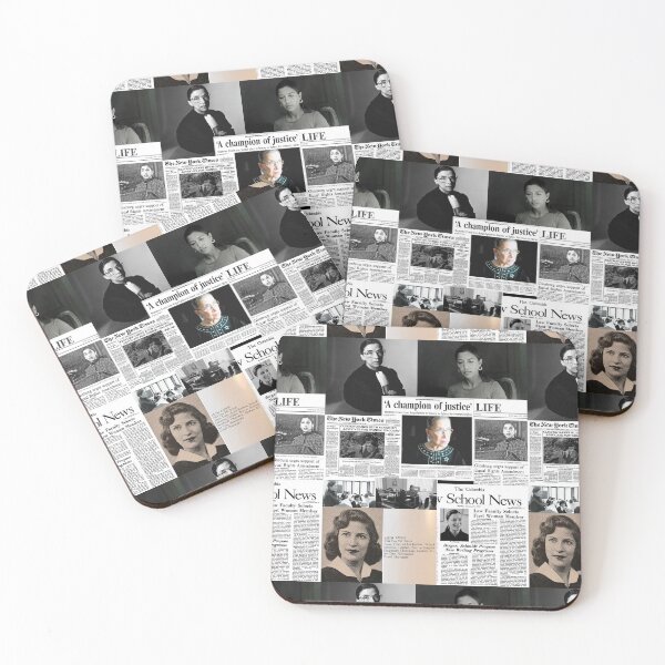 Item preview, Justice Ruth Bader Ginsburg Newspaper Collage designed and sold by itsmebecca.