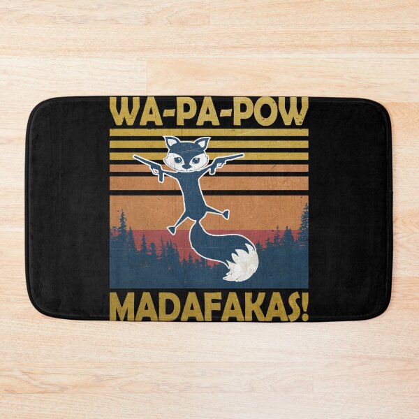 Item preview, Vintage Funny Retro Fox! Not Pew pew, WA-PA-POW madafakas (on black) designed and sold by Groenendijk.