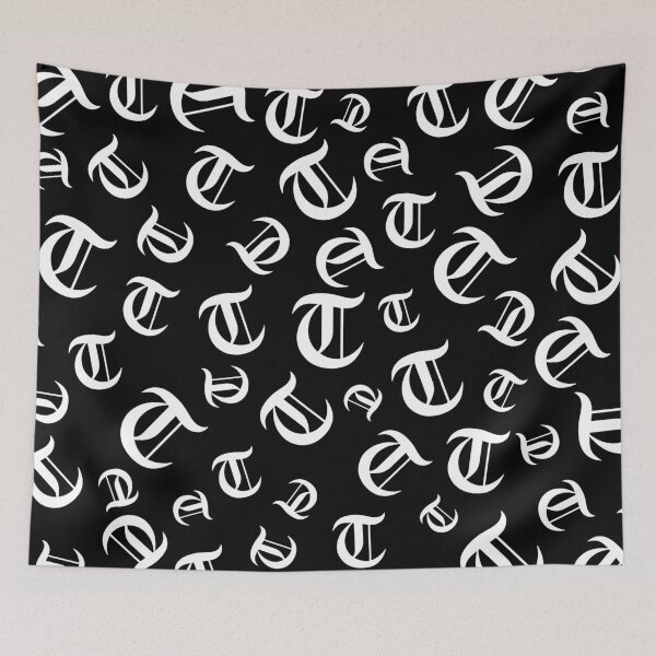 Item preview, T – Old English Initial White Letter T Pattern  designed and sold by Typeglyphs.
