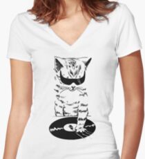 DJ Scratch Women's Fitted V-Neck T-Shirt