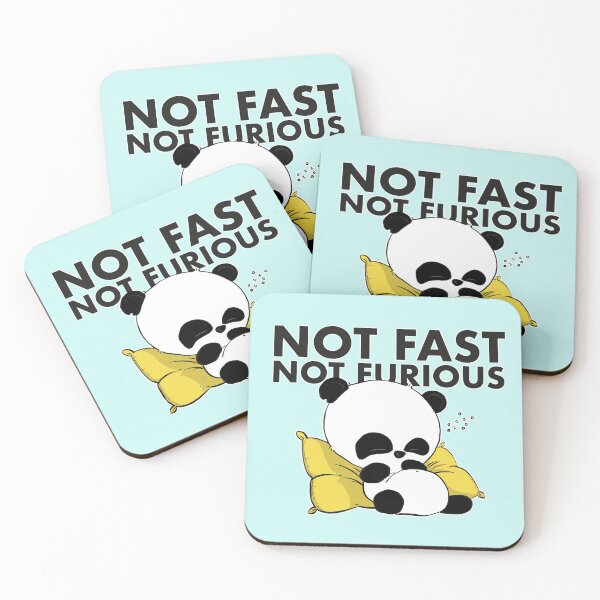 Not Fast Not Furious : Panda Coasters (Set of 4)