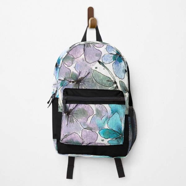 Item preview, Watercolor Doodle Flower Cluster Art with Teal, Lavender and Blue Patterns designed and sold by bryanmcclelland.