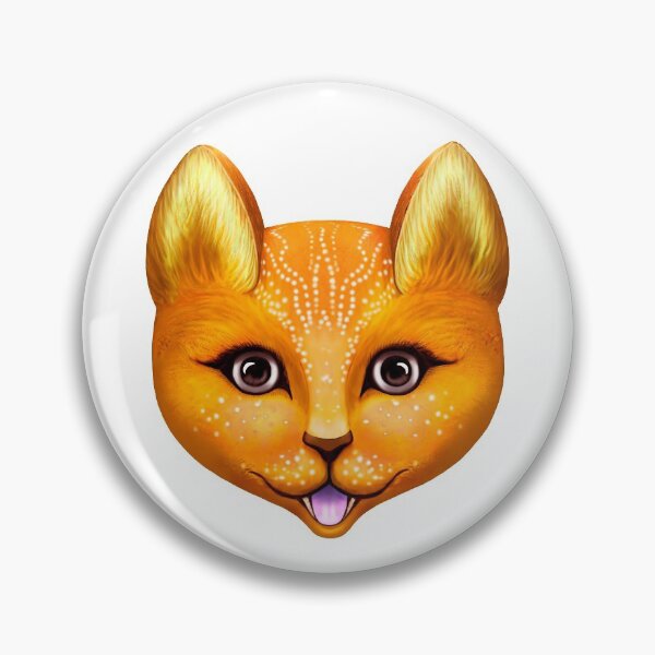 Item preview, painted fantasy orange cat head designed and sold by nataliavavilina.