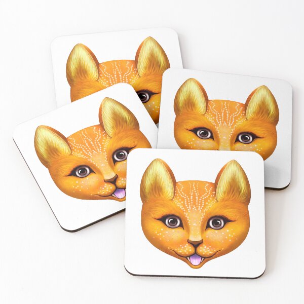 Item preview, painted fantasy orange cat head designed and sold by nataliavavilina.