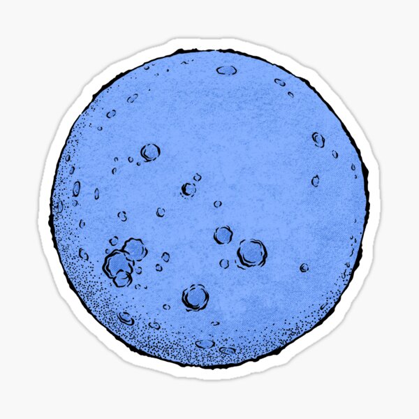 Full Moon, Blue Moon Illustrative Sticker