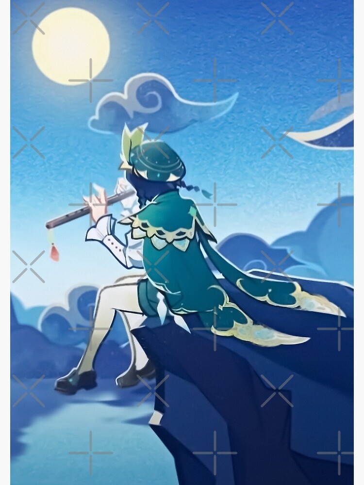 "Venti Genshin Impact Poster "Flute"" Spiral Notebook by Asiapenguin