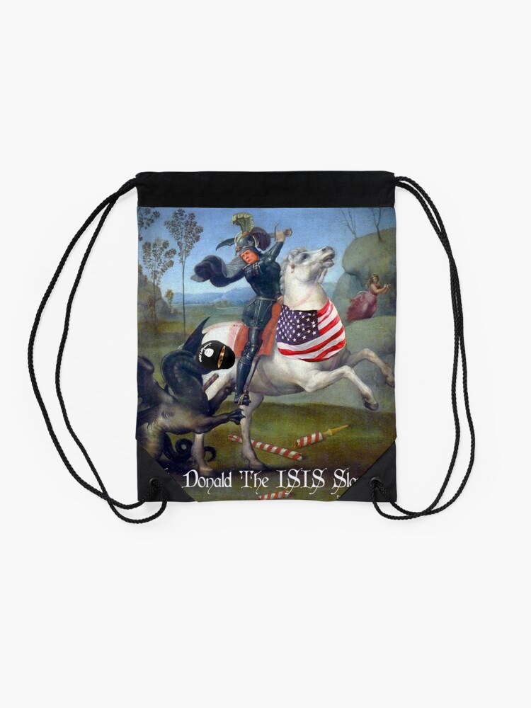 Alternate view of St. Donald The ISIS Slayer Drawstring Bag