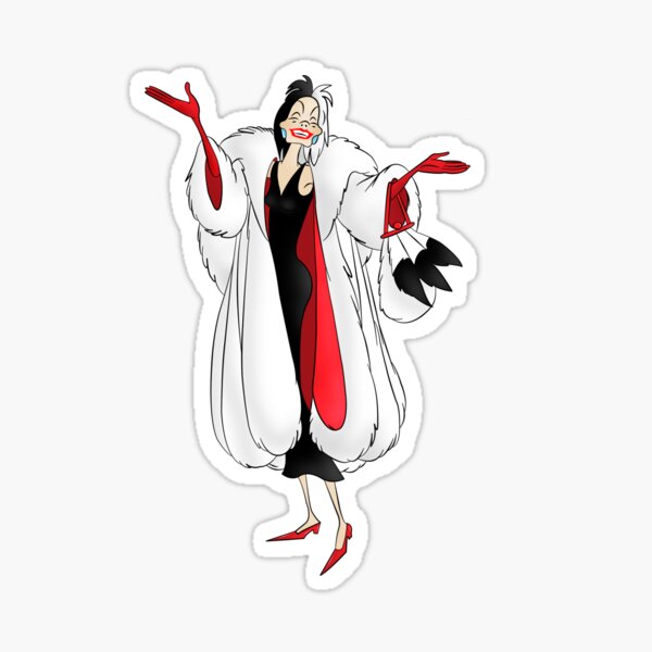 Cruella De Vil - Classic Cartoon Villain Sticker