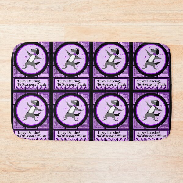 Item preview, Dog enjoying dancing to awesome music in a purple circle surrounded by square tunnels designed and sold by AnnaBBS.