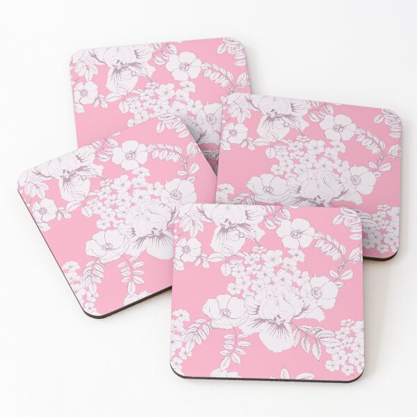 Item preview, Rose hips, irises and phlox in pink background designed and sold by Olga Shashok.