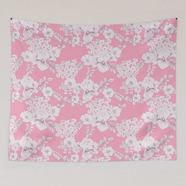 Item preview, Rose hips, irises and phlox in pink background designed and sold by Olga Shashok.
