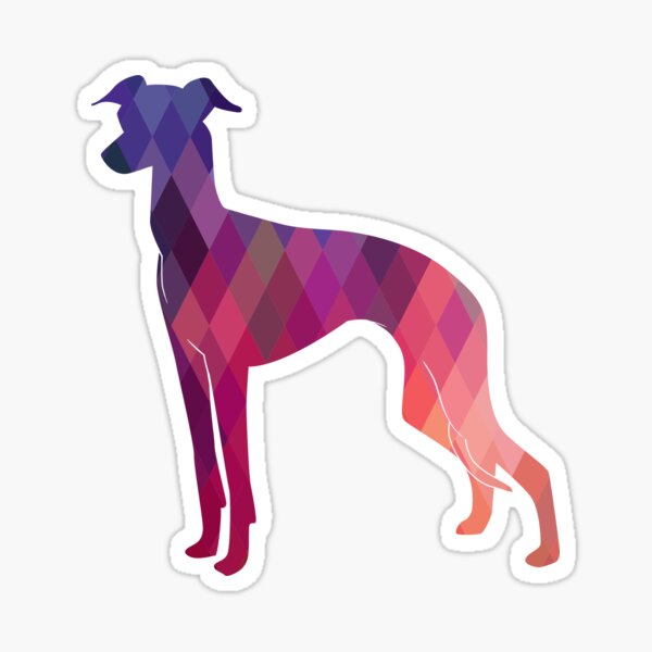 Italian Greyhound - Iggy - Geometric Pattern Silhouette Pink Sticker