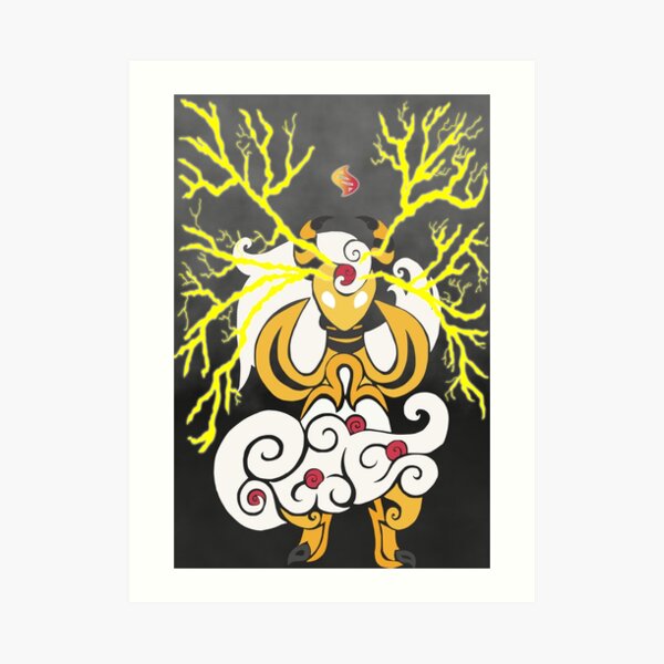 Tribalish Mega Ampharos - Eye of the Storm Art Print
