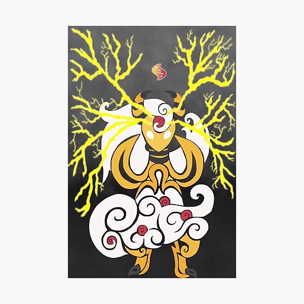 Tribalish Mega Ampharos - Eye of the Storm Photographic Print