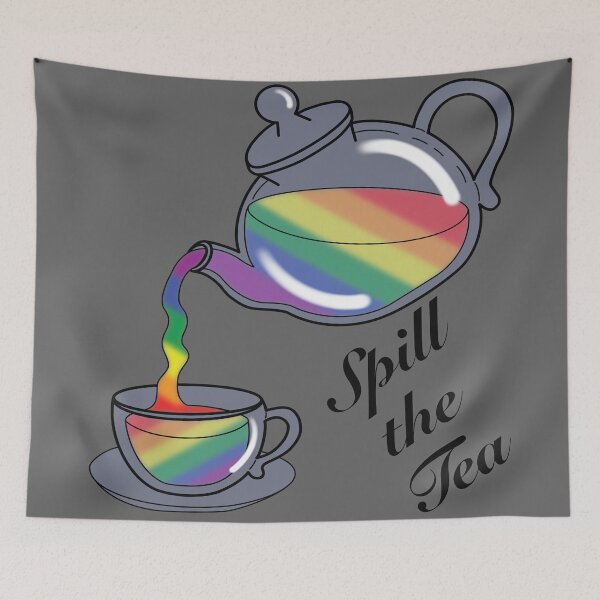 Item preview, Spill the tea Rainbow Flag designed and sold by NerdyCupcake559.