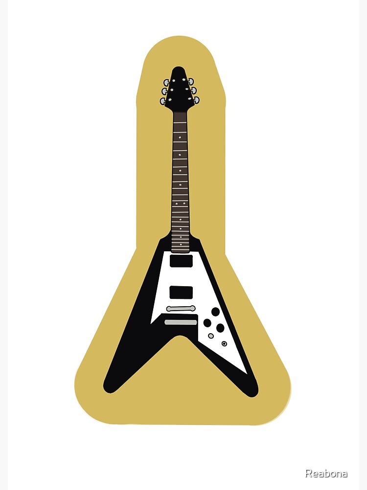 "Flying V Guitar Drawing" Art Print for Sale by Reabona Redbubble
