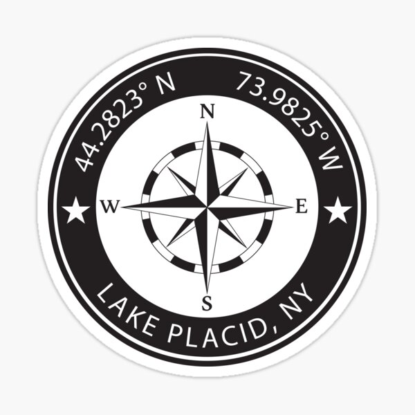 Item preview, Lake Placid, New York Geographical Coordinates designed and sold by TeeOhGraphics.