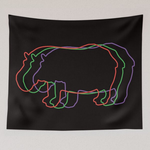 Item preview, Hippo  colorful outline designed and sold by JAZTshirt.