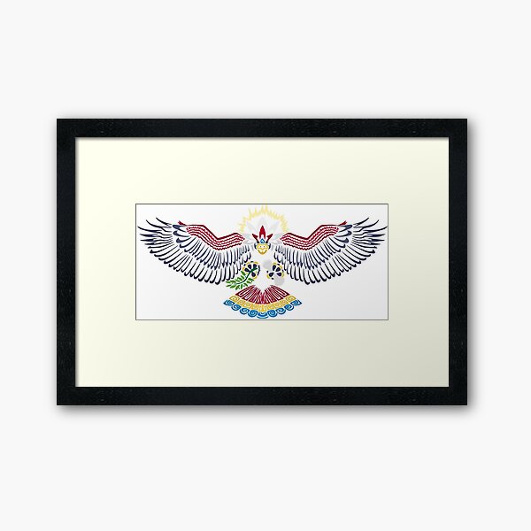 Colored Tribalish Braviary - The All-American Bird Framed Art Print