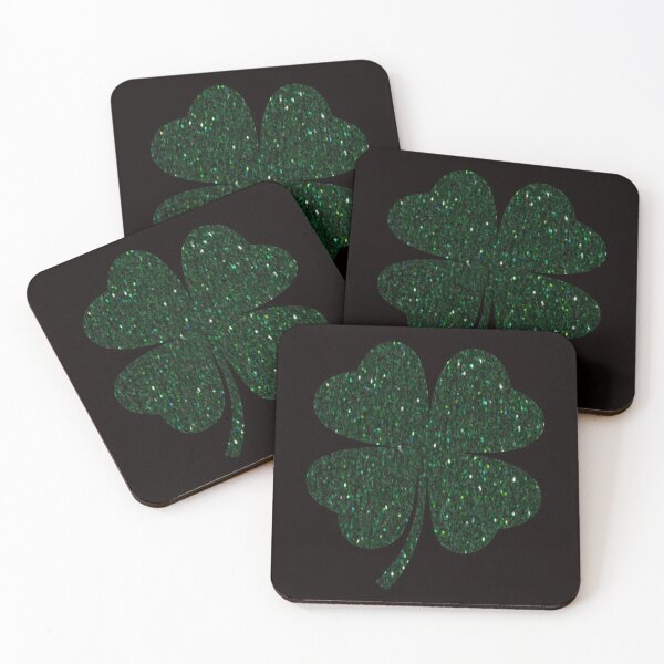 Item preview, St Patricks Day, Dark Green Faux Glitter 4 Leaf Clover designed and sold by Felicity-K.