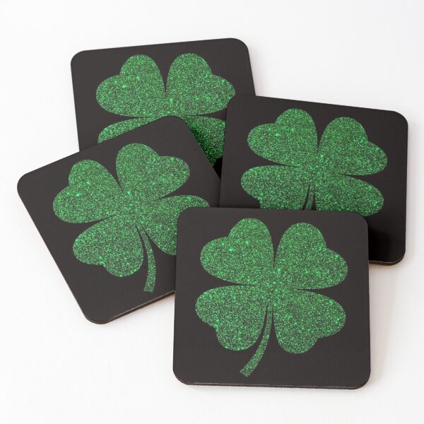 Item preview, St Patricks Day, Deep Green Faux Glitter 4 Leaf Clover designed and sold by Felicity-K.