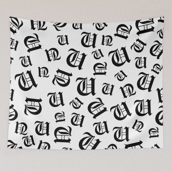 Item preview, U – Old English Initial Black Letter U Pattern  designed and sold by Typeglyphs.