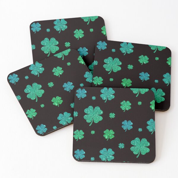 Item preview, St Patricks Day, Ombre Green 4 Leaf Faux Glitter Clovers designed and sold by Felicity-K.