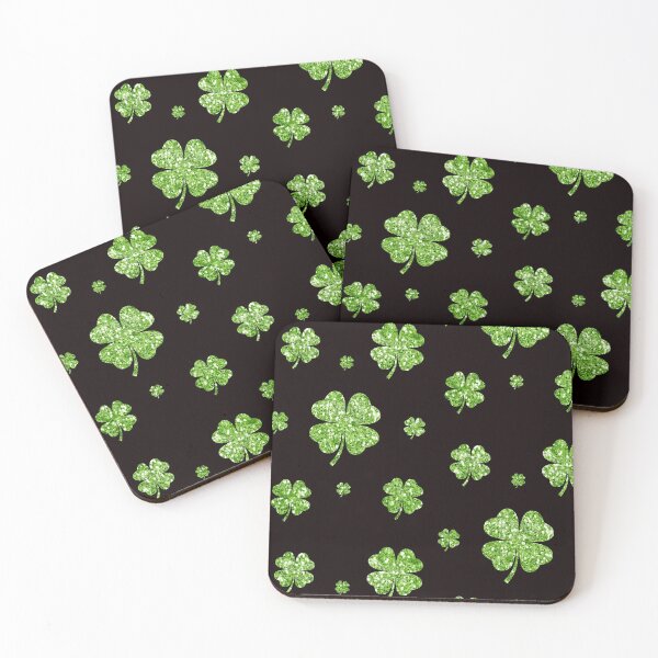 Item preview, St Patricks Day, Green 4 Leaf Faux Glitter Clovers designed and sold by Felicity-K.