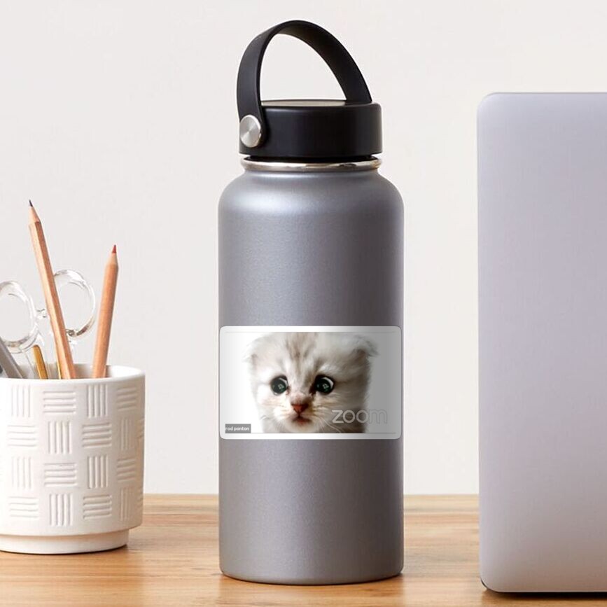"Zoom Cat (Rod Ponton) Lawyer" Sticker by tiktoksticker Redbubble
