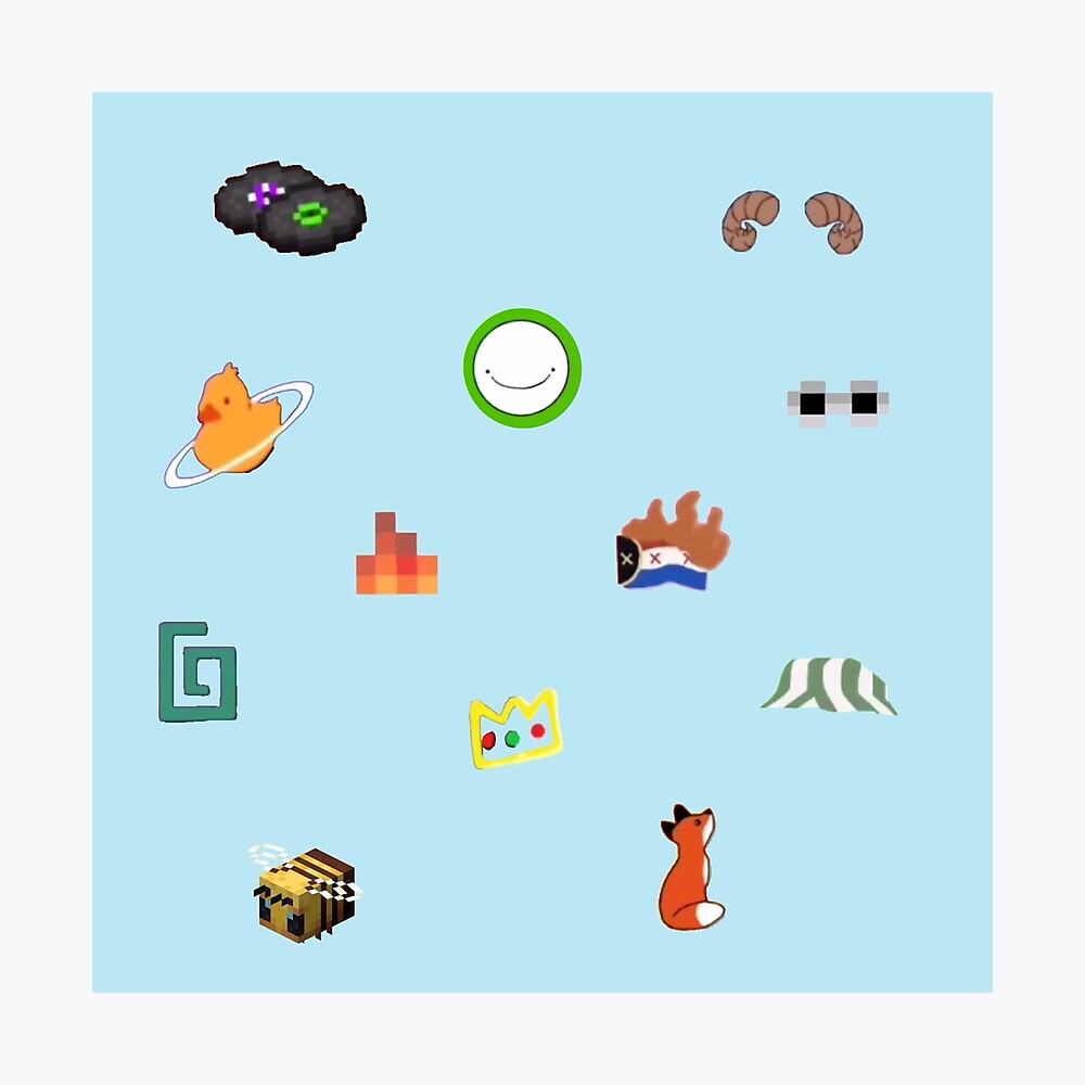 dream smp sticker pack metal print for sale by oreo cookie 22 redbubble