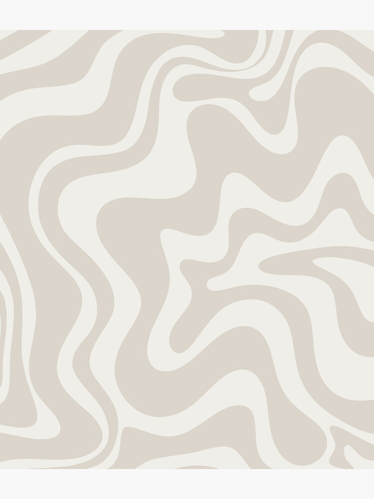 Liquid Swirl Contemporary Abstract Pattern in Mushroom Cream by kierkegaard