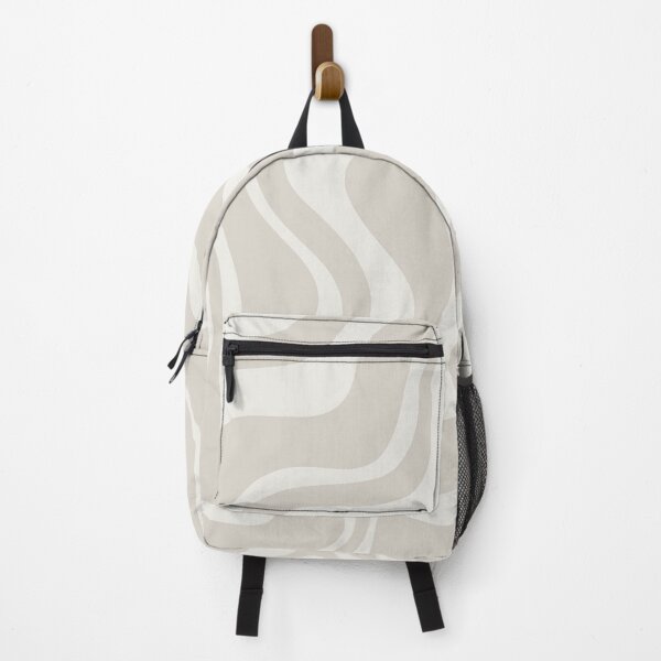 Liquid Swirl Contemporary Abstract Pattern in Mushroom Cream Backpack