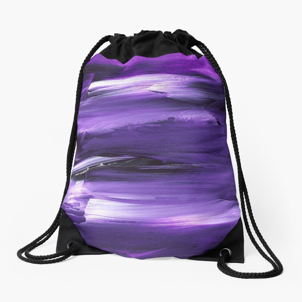 Watercolor Paintbrush Purple Pattern Drawstring Bag