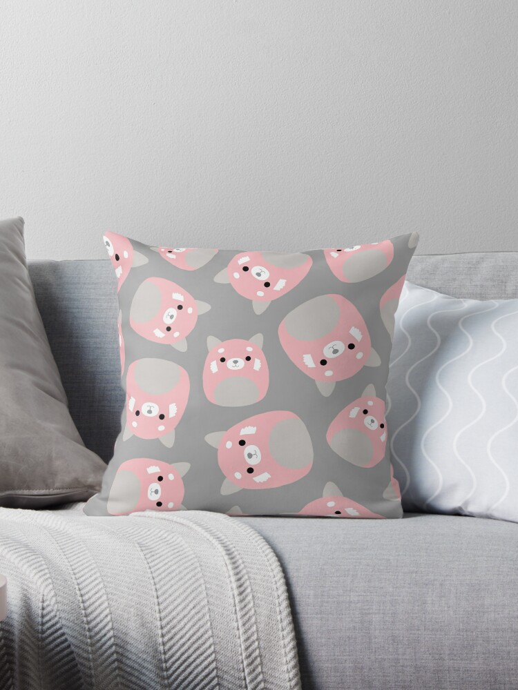 Squishmallows Mischa The Redpanda Cute Squishmallow Art Throw Pillow For Sale By Natashamiaow Redbubble