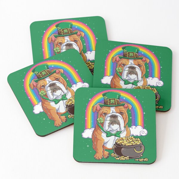 Item preview, Bulldog Inglés Leprechaun Rainbow designed and sold by zedbubblez.