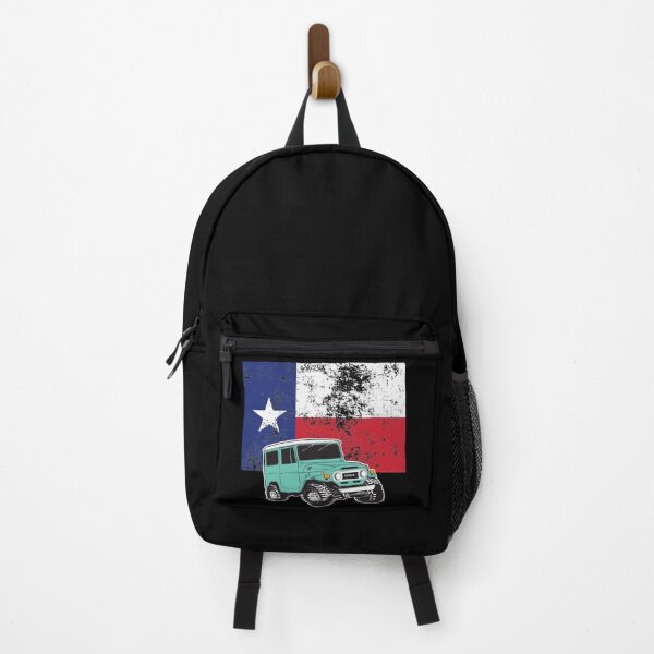1974 Toyota Landcruiser FJ40 with Texas Flag Backpack