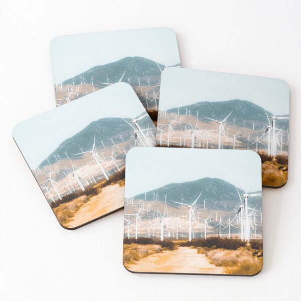 Item preview, Wind turbine in the desert with mountain background at Kern County California USA  designed and sold by Mrvell.