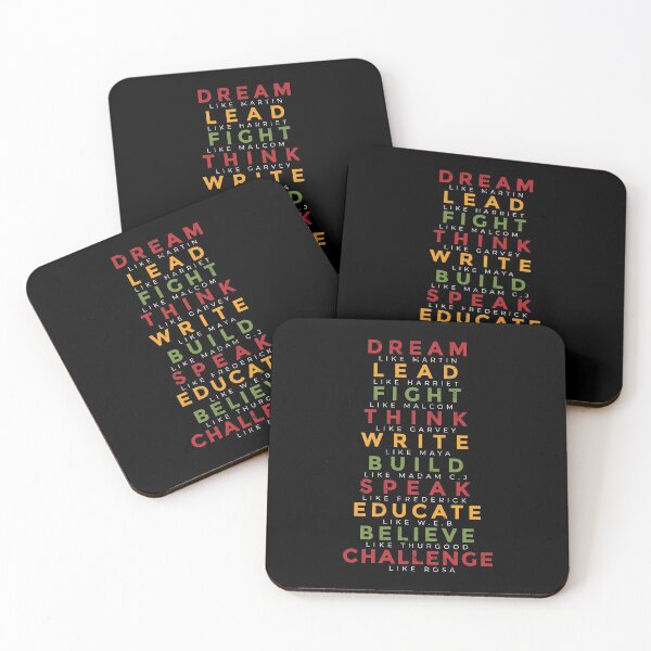 Item preview, Dream Lead Fight Think Write Build Speak Educate Believe Challenge,  Black History Month designed and sold by Singhe Design.